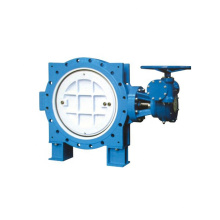 Hot Selling Double Iron Metallic Seated Flang End Gear Box Operated Resilient Sealing Double Eccentric Butterfly Valve